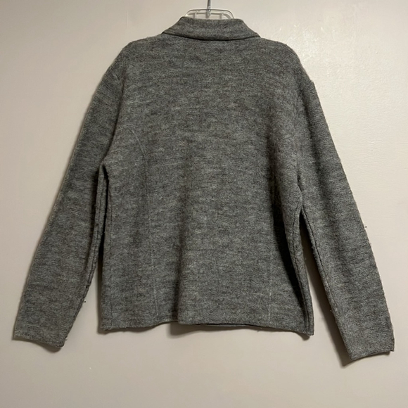 CASUAL CORNER ANNEX vintage wool full zip collared gray cardigan sweater XL - Picture 7 of 12